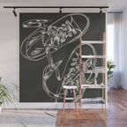 Retro Sneakers Drawing 4 Wall Mural Gallery Image 1