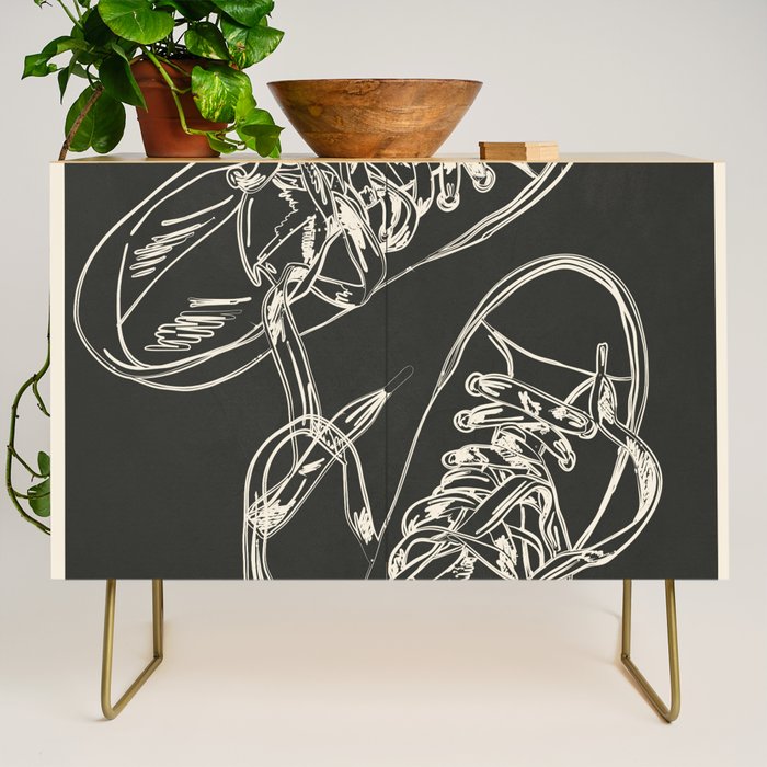 Retro Sneakers Drawing 4 Credenza Gallery Image 1