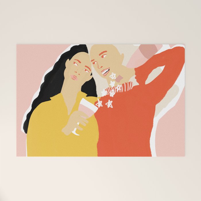 Best Friends and Wine Welcome Mat Gallery Image 1
