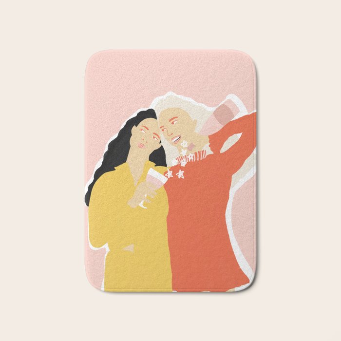 Best Friends and Wine Bath Mat Gallery Image 1