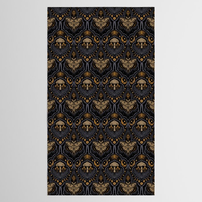 Celestial Forest Damask - Midnight Tablecloth Gallery Image 2