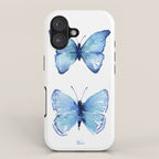 Two Blue Butterflies Watercolor iPhone Case Gallery Image 1