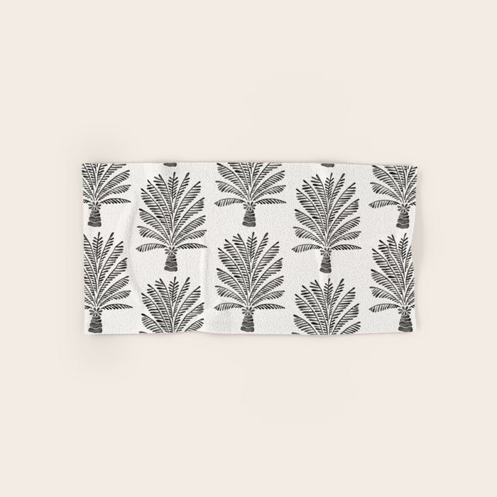 Palm Tree - Black Bath Towel Gallery Image 1