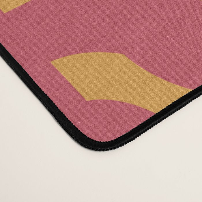 Mid Century Modern Loop Pattern in Magenta and Mustard Desk Mat Gallery Image 4