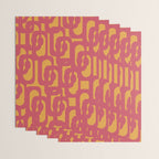 Mid Century Modern Loop Pattern in Magenta and Mustard Wrapping Paper Gallery Image 3