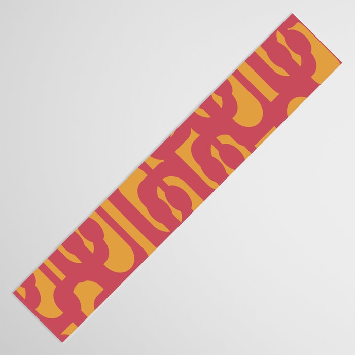 Mid Century Modern Loop Pattern in Magenta and Mustard Table Runner Gallery Image 3