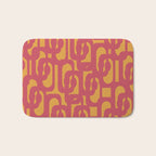 Mid Century Modern Loop Pattern in Magenta and Mustard Bath Mat Gallery Image 1