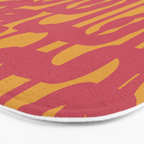Mid Century Modern Loop Pattern in Magenta and Mustard Bath Mat Gallery Image 3