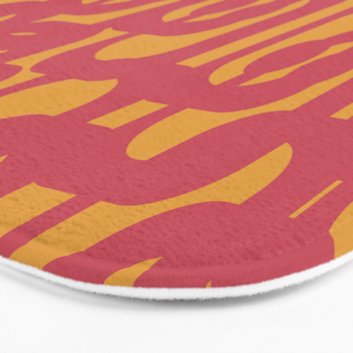 Mid Century Modern Loop Pattern in Magenta and Mustard Bath Mat Gallery Image 3