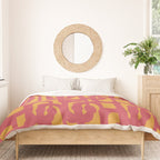 Mid Century Modern Loop Pattern in Magenta and Mustard Duvet Cover Gallery Image 3
