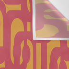 Mid Century Modern Loop Pattern in Magenta and Mustard Wall Tapestry Gallery Image 3