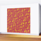 Mid Century Modern Loop Pattern in Magenta and Mustard Wall Mural Gallery Image 2