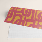 Mid Century Modern Loop Pattern in Magenta and Mustard Wrapping Paper Gallery Image 2