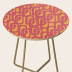 Mid Century Modern Loop Pattern in Magenta and Mustard Side Table Gallery Image 2
