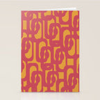 Mid Century Modern Loop Pattern in Magenta and Mustard Stationery Card Gallery Image 2