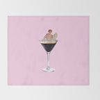 espresso martini 2 pink Throw Blanket Gallery Image 2