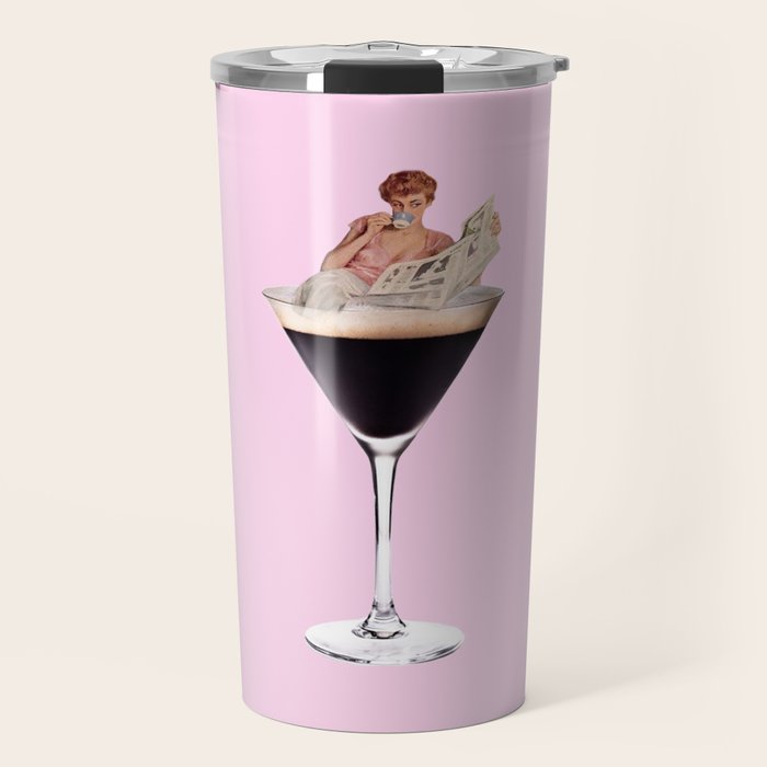 espresso martini 2 pink Travel Mug Gallery Image 1