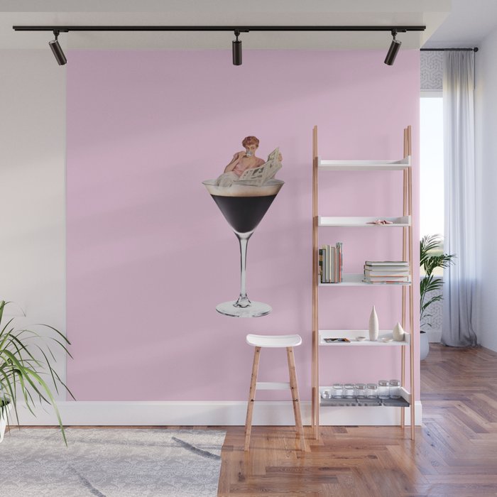 espresso martini 2 pink Wall Mural Gallery Image 1