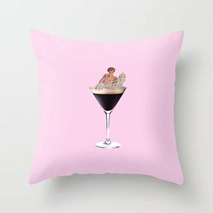 espresso martini 2 pink Throw Pillow Gallery Image 6