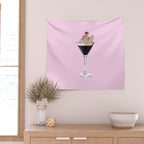 espresso martini 2 pink Wall Tapestry Gallery Image 2