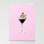 espresso martini 2 pink Stationery Card Gallery Image 2