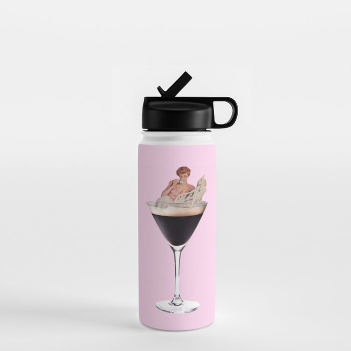 espresso martini 2 pink Water Bottle Gallery Image 1