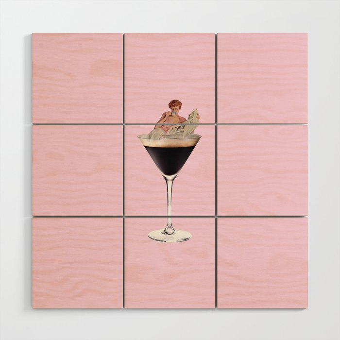 Espresso Martini 2 Pink Wood Wall Art
