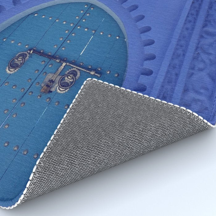 Islamic Architecture Blue Turquoise Secret Doorway Beautiful Engravings Rug Gallery Image 4