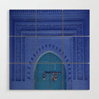 Islamic Architecture Blue Turquoise Secret Doorway Beautiful Engravings Wood Wall Art Gallery Image 1