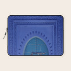 Islamic Architecture Blue Turquoise Secret Doorway Beautiful Engravings Laptop Sleeve Gallery Image 1