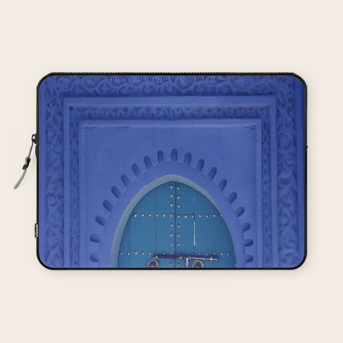 Islamic Architecture Blue Turquoise Secret Doorway Beautiful Engravings Laptop Sleeve Gallery Image 1