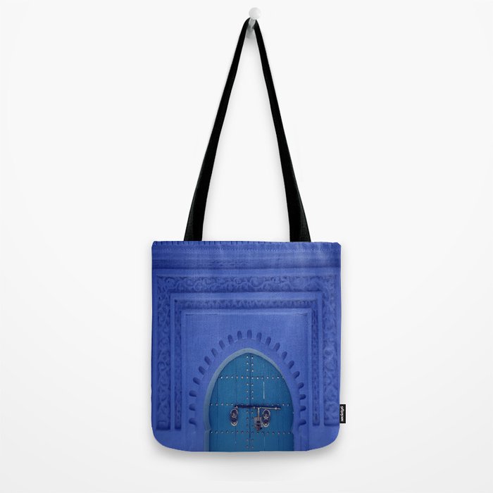 Islamic Architecture Blue Turquoise Secret Doorway Beautiful Engravings Tote Bag Gallery Image 2