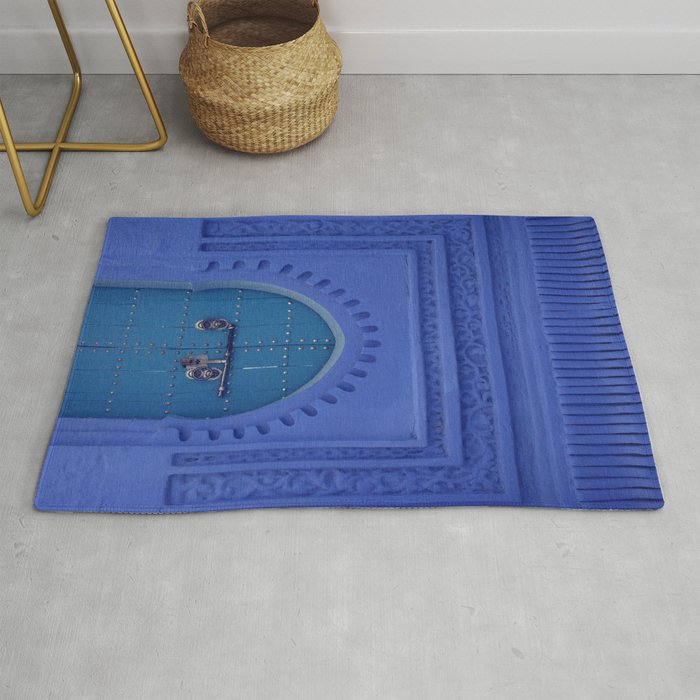 Islamic Architecture Blue Turquoise Secret Doorway Beautiful Engravings Rug Gallery Image 1