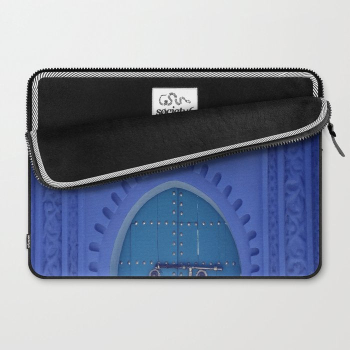Islamic Architecture Blue Turquoise Secret Doorway Beautiful Engravings Laptop Sleeve Gallery Image 2
