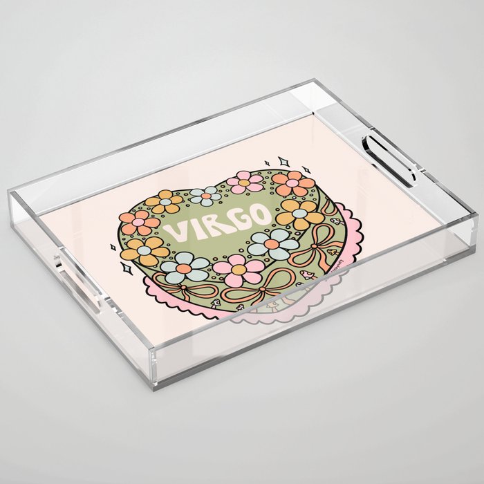Virgo Heart Cake Acrylic Tray Gallery Image 1