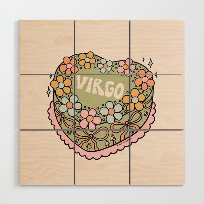 Virgo Heart Cake Wood Wall Art Gallery Image 1
