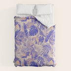 Blue and pink leafy jungle J Duvet Cover Gallery Image 6