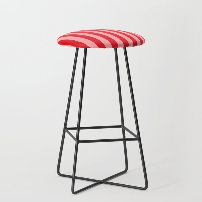 Bold Vertical Stripes Pattern (red/pink) Stool Gallery Image 1