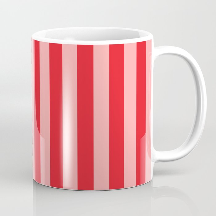 Bold Vertical Stripes Pattern (red/pink) Coffee Mug Gallery Image 1