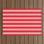 Bold Vertical Stripes Pattern (red/pink) Outdoor Rug Gallery Image 1