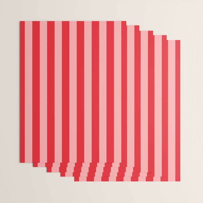 Bold Vertical Stripes Pattern (red/pink) Wrapping Paper Gallery Image 3