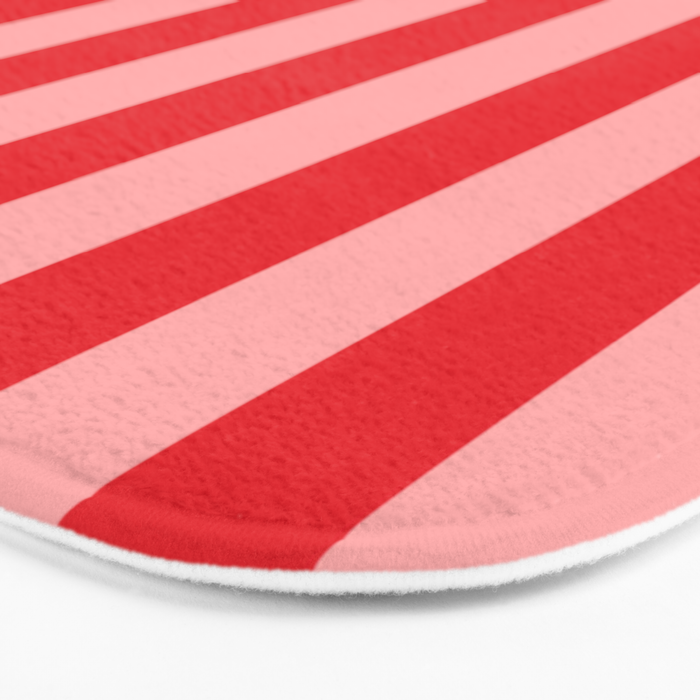 Bold Vertical Stripes Pattern (red/pink) Bath Mat Gallery Image 3