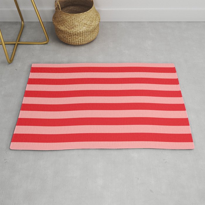 Bold Vertical Stripes Pattern (red/pink) Rug Gallery Image 1