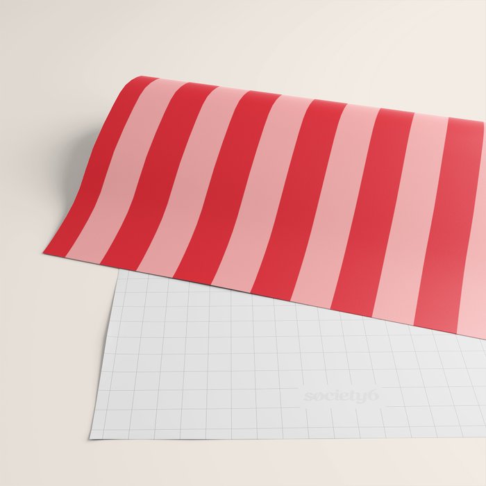 Bold Vertical Stripes Pattern (red/pink) Wrapping Paper Gallery Image 2