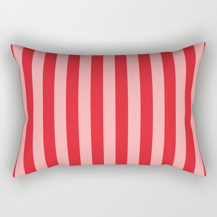 Bold Vertical Stripes Pattern (red/pink) Rectangular Pillow Gallery Image 1