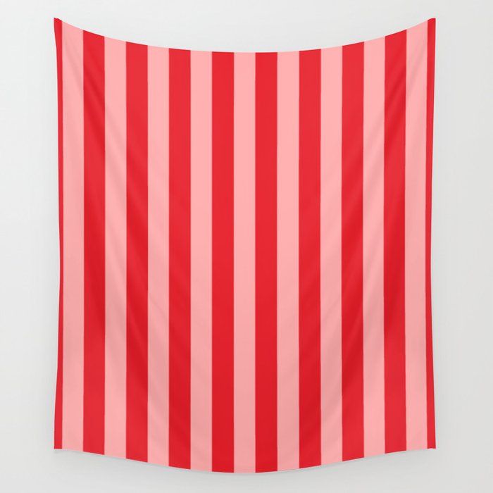 Bold Vertical Stripes Pattern (red/pink) Wall Tapestry Gallery Image 4