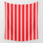 Bold Vertical Stripes Pattern (red/pink) Wall Tapestry Gallery Image 4