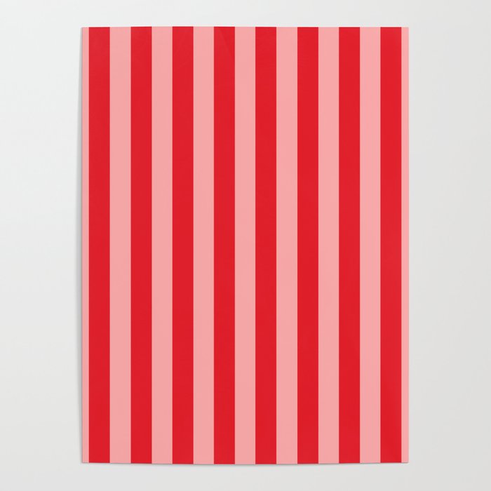 Bold Vertical Stripes Pattern (red/pink) Poster Gallery Image 4