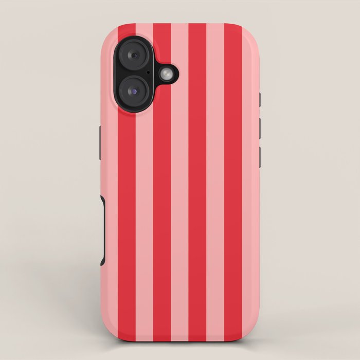 Bold Vertical Stripes Pattern (red/pink) iPhone Case