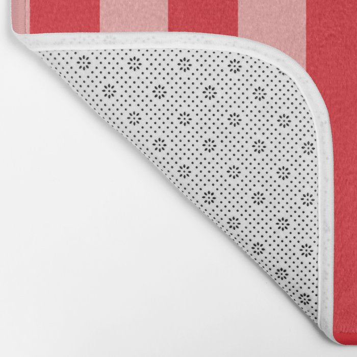 Bold Vertical Stripes Pattern (red/pink) Bath Mat Gallery Image 2